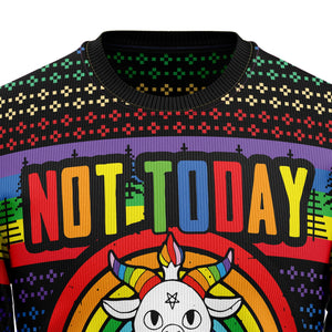 LGBT Not Today Jesus Ugly Christmas Sweater