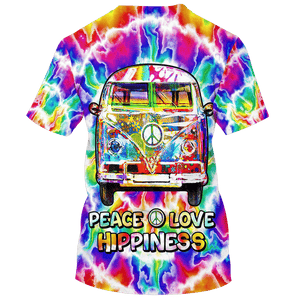 Hippie Peace Love Hippieness With Car On The Way - T-Shirt