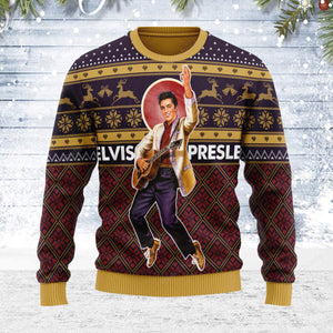 Elvis Guitar - Costumes Cosplay Ugly Christmas Sweater