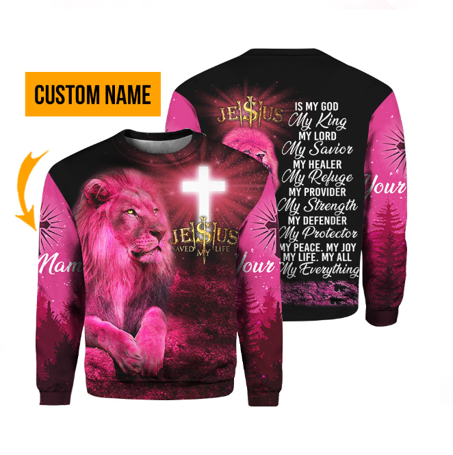 Personalized Lion Jesus Christian Is My King Sweater For Men & Women