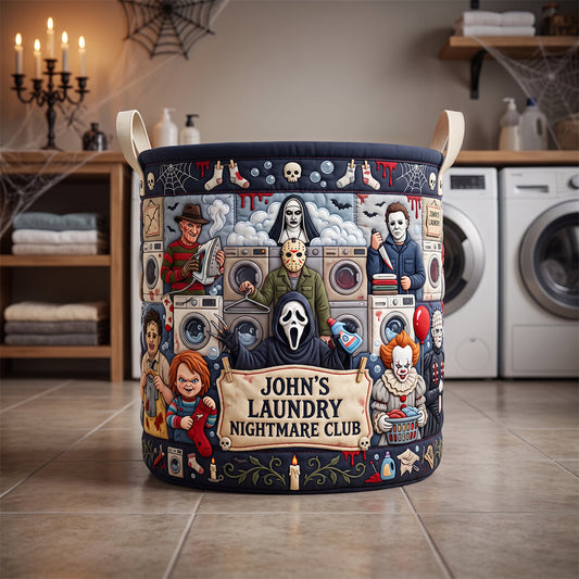 Nightmare Club - Personalized Quilted Laundry Basket - Gift For Horror Lovers, Laundry NL122 