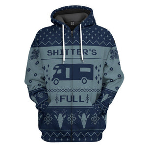 Shitters Full Christmas Blue Hoodie For Men And Women