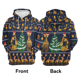 Giraffe Christmas Tree Hoodie For Men And Women