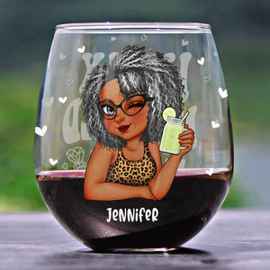 In My Engaged Era - Personalized Stemless Wine Glass - Gift For Wife, Anniversary, Engagement, Wedding, Marriage Gift - CLGOD04 NA94