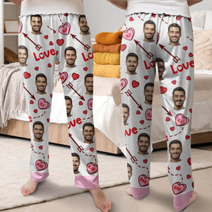 Custom Photo I Love You Bae - Gift For Couple - Personalized Pajama Pants - NA94