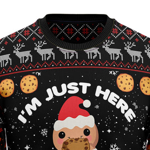 Just Here For The Cookies Ugly Christmas Sweater