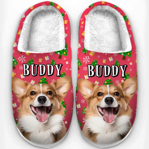 Custom Photo Wagging Tails, Happy Hearts - Personalized Slippers - Christmas Gift For Pet Owners, Pet Lovers - NA94