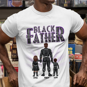 Super Hero Black Father - Personalized TShirt - Gift For Dad, Fathers Day  - CL02 NA94