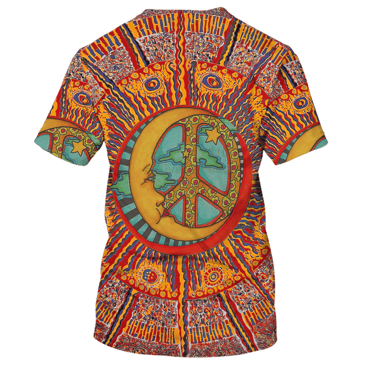 Hippie Aboriginal Pattern Moon Peace - T-Shirt - Familystore