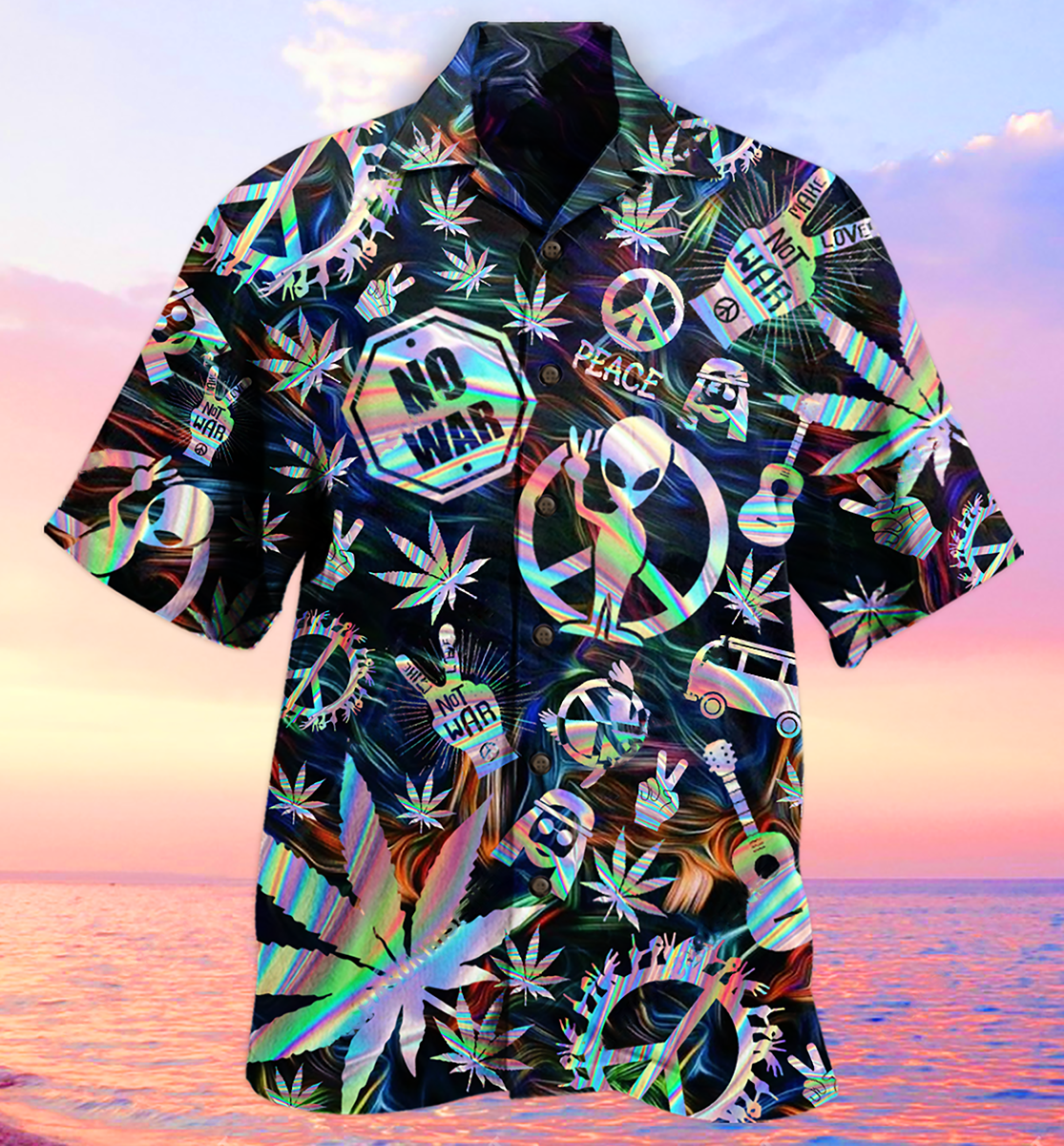 Hippie Alien Peace Life Hawaiian Shirt