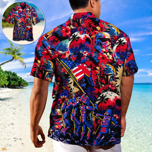 Independence Day Special Starwars Synthwave Tropical Style - Hawaiian Shirt