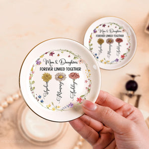 Mom & Daughter Forever Linked Together - Personalized Jewelry Dish - Gift For Mom, Mothers Day - CL47 NA94