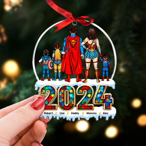 The Best Family The Best Team Ever - Gift For Family Members - Personalized Acrylic Ornament  - CL02 NA94