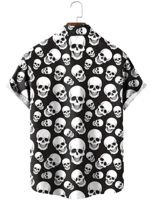 Statement Skull Print Short-sleeved Shirt