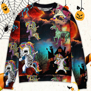 Halloween Zombie Unicorn Dabbing - Sweater