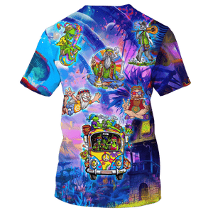 Hippie Skeletons, Aliens And Witches In The Magical World - T-Shirt