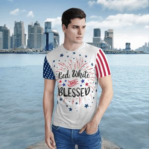 Veterans Red White & Blessed Flag 3D T-shirt