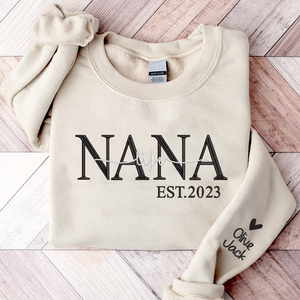 Custom Grandma Life Est - Embroidered Sweatshirt, Hoodie, Tshirt - Best Gift for Grandma