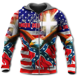 American One Nation Under God Patriotism Hoodie For Men And Women