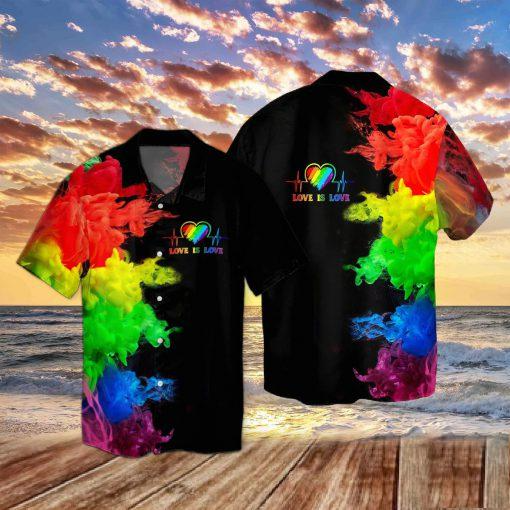 LGBT Love Is Love Hawaiian Shirt, Love Wins Pride Rainbow Hawaiian Shirt