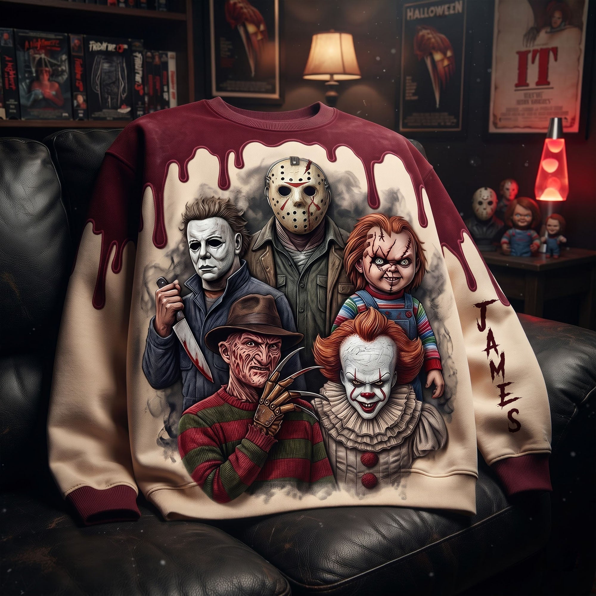 NL122 Dark Horror Villains - Personalized All Over Shirt - Halloween Gift For Horror Lovers