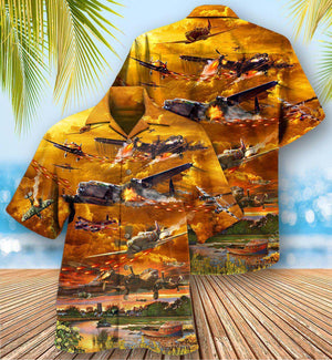 Combat Aircraft Crashing Is What's Dangerous Fire War - Hawaiian Shirt