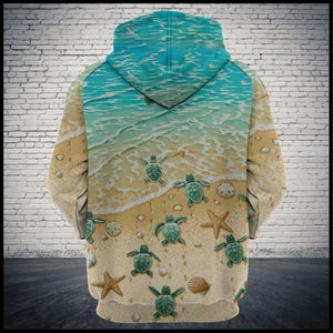 Little Turtle Back To The Sea Hoodie For Men And Women