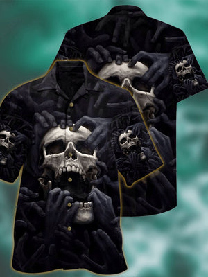 Skull Love Darkness Hawaiian Shirt