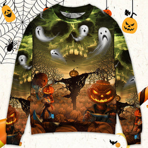 Halloween Pumpkin Crazy Ghost Style - Sweater