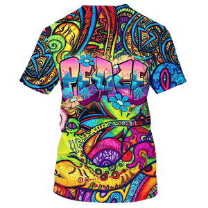 Hippie Colorful Peaceful Octopus - T-Shirt