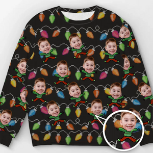 Custom Photo Celebrate The Season With Laughter And Love - Personalized Ugly Sweater -Christmas Gift For Family Members - NA94