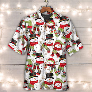 Snowman Family Happy Christmas - Hawaiian Shirt