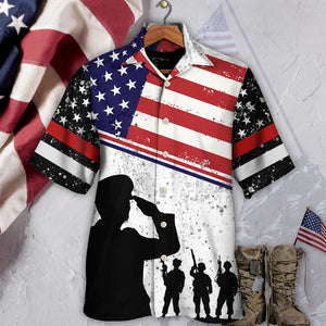 Veteran I Am A Dad Grandpa And A Veteran With Usa Flag - Hawaiian Shirt