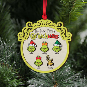 Grinch Family We're Going To Steal Christmas - Gift For Family Members - Personalized Wood Ornament - CL42 NA94