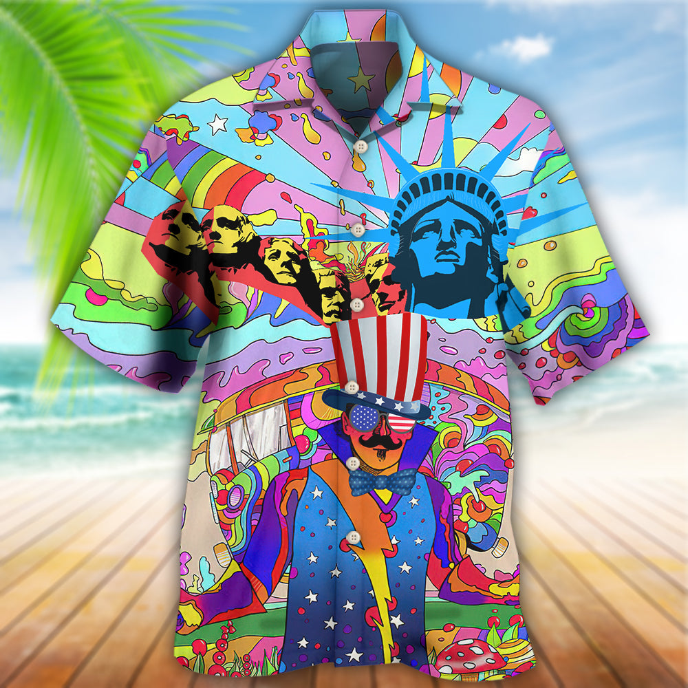 Hippie Independence Day America Hawaiian Shirt