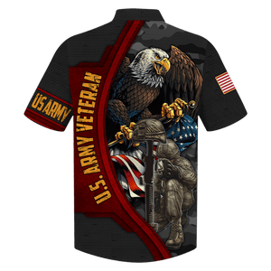 Soldiers And Eagle Us Army Veteran Hawaiian Shirt