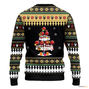 Santa Bowling Go Strike Ugly Christmas Sweater For Men And Women