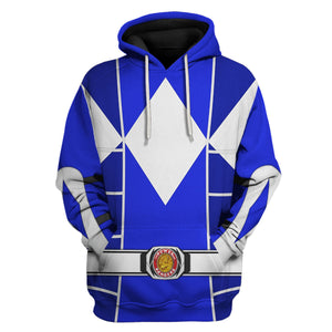 Blue Mighty Morphin Power Ranger Cosplay C2 - Hoodie Set, Sweatshirt, Sweatpants