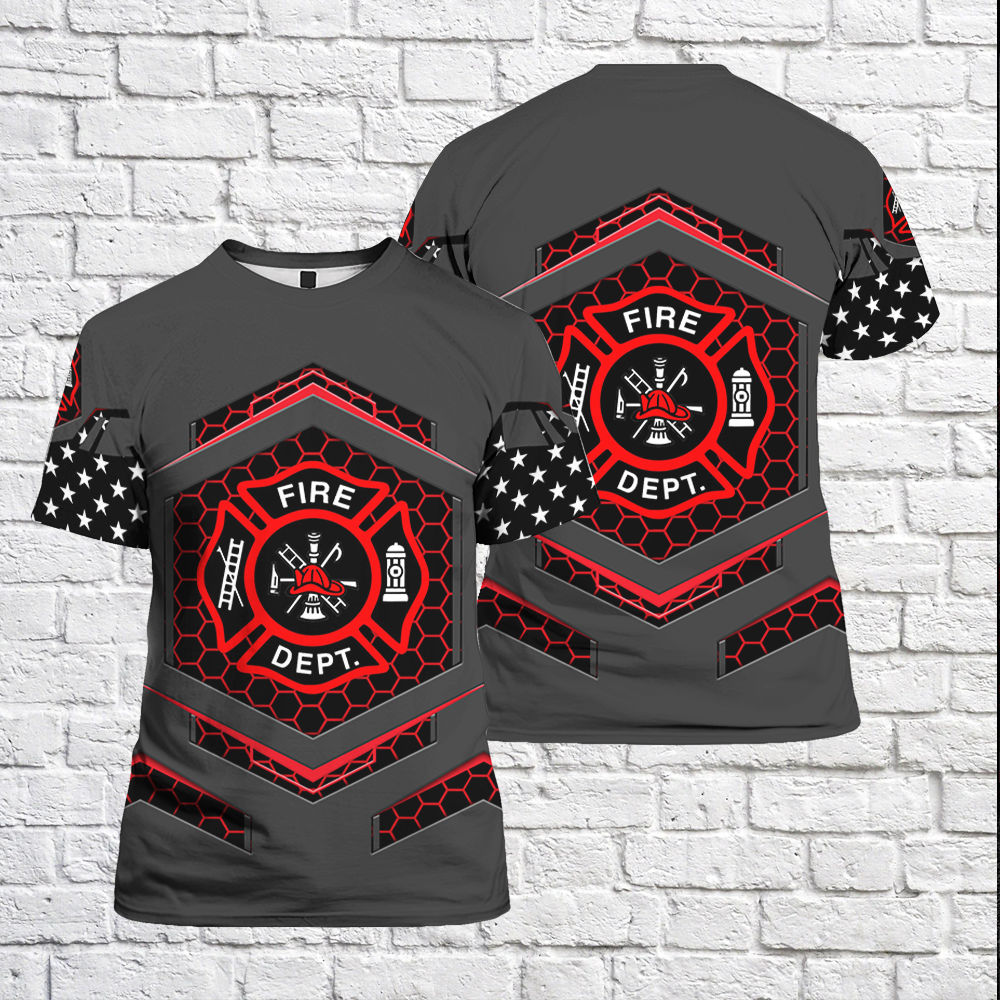 Firefighter Dept Love All Over Print T-Shirts Men & Women