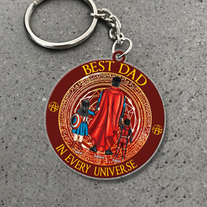 Super Hero Best Dad In The Universe- Personalized Acrylic Keychain - Gift For Dad, Fathers Day - CL02 NA94