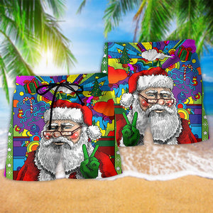 Hippie Santa Claus Christmas Santa Wear Glasses - Beach Short