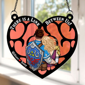 Zelda There Is A Link Between Us -  Personalized Window Hanging Suncatcher Ornament - Gift For Couple, Husband Wife, Anniversary, Engagement, Wedding, Marriage - CL32 NA94