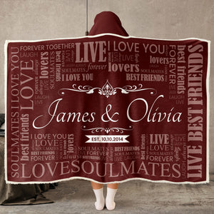 My Love Soul Mate - Personalized Wearable Hooded Blanket - Gift For Couples, Lovers - NA94