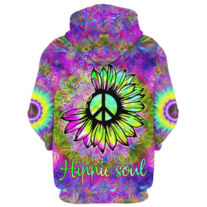 Hippie Sunflower Pattern Colorful - Hoodie For Men, Women