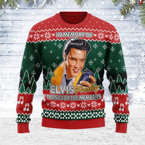 Elvis In memory of Elvis - Costumes Cosplay Ugly Christmas Sweater