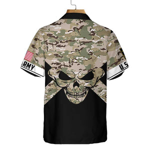 Veteran Skull Hawaiian Shirt, U.S. Army Veteran Shirt, Best Gift For Veterans