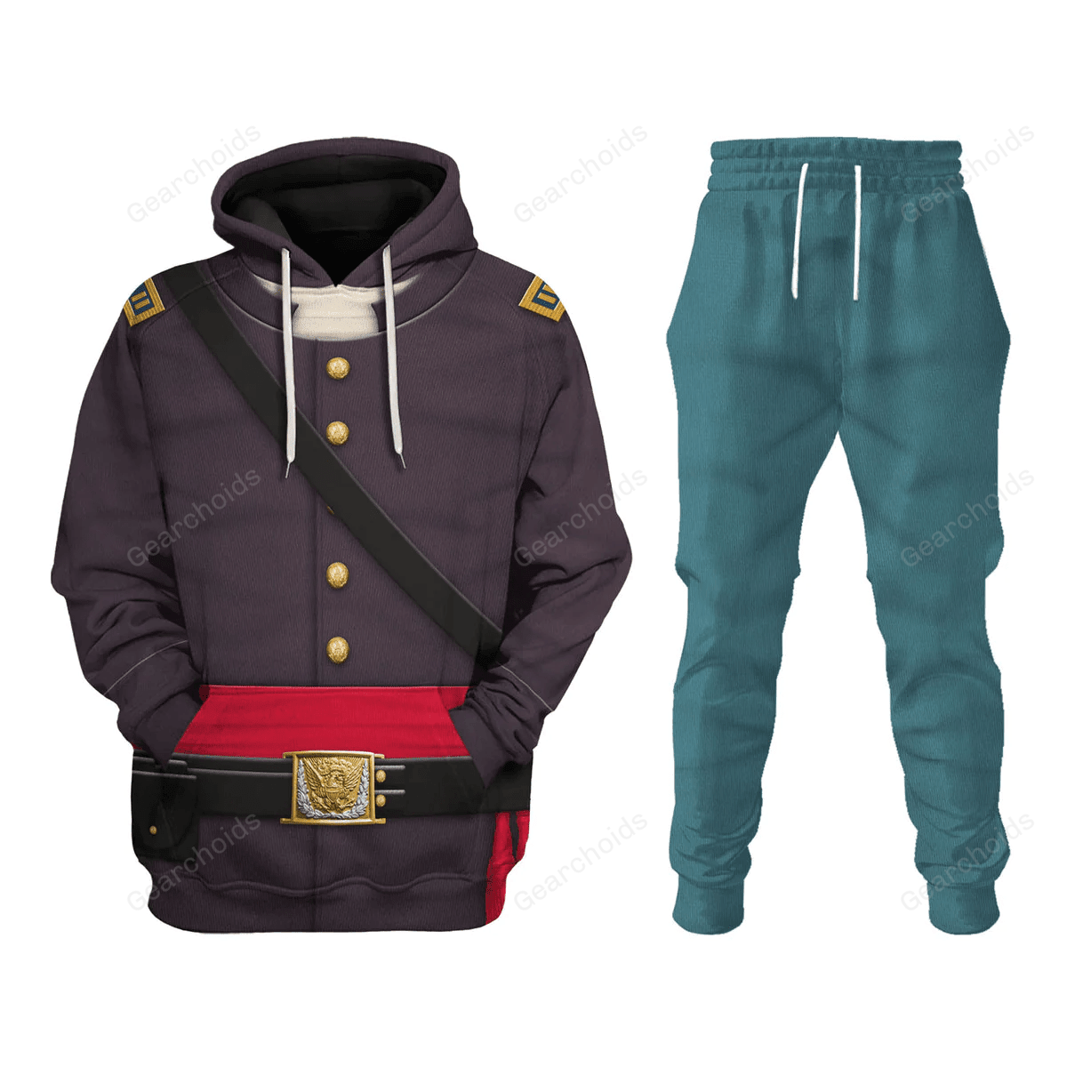 US Union Army Infantry Officer-Captain Uniform Hoodie Sweatshirt Sweatpants