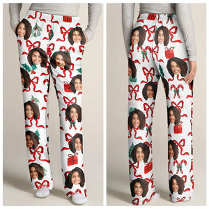 Custom Photo Girly Christmas - Gift For Wife, Girlfriend  - Personalized Pajama Pants - NA94