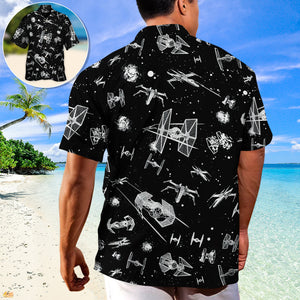 Starwars Spacecraft Pattern - Hawaiian Shirt For Men, Women, Kids