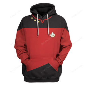 Star Trek The Next Generation Red Hoodie Sweatshirt Sweatpants